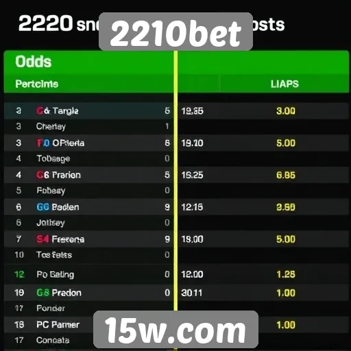 Comparativo das odds oferecidas pelo 2210bet